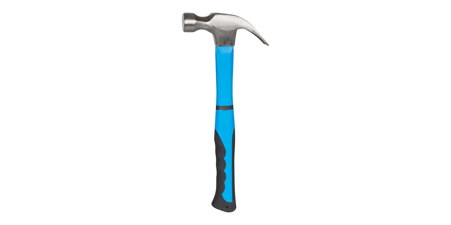 16 Oz Fiberglass Handle Claw Hammer – Drop Forged Steel Head, Red, Ergonomic Grip, Durable Tool