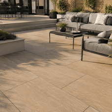 Buff Riven Porcelain Paving