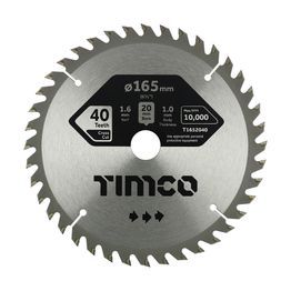 Hand-Held Cordless Circular Saw Blades 165mm 20mm Bore 40 Teeth