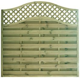 Oasis Curve Top Fence Panel - With 50mm Trellis