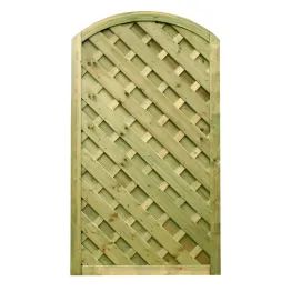 Madrid Curve Top Garden Gate - Diagonal Slats