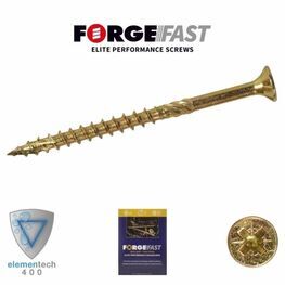 4mm Forgefast Elite Fast-Start Woodscrews - Zinc Yellow - Box
