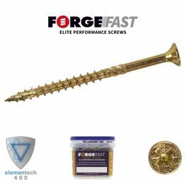 4mm Forgefast Elite Fast-Start Woodscrews - Zinc Yellow - Tub