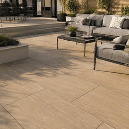 Buff Riven Porcelain Paving